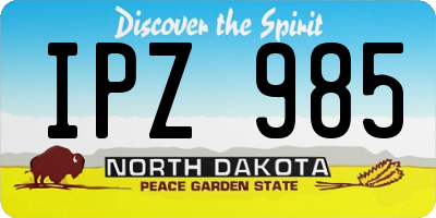 ND license plate IPZ985