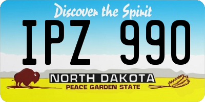 ND license plate IPZ990