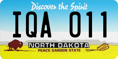 ND license plate IQA011