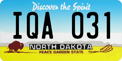 ND license plate IQA031