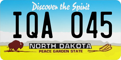 ND license plate IQA045