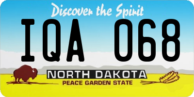 ND license plate IQA068