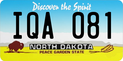 ND license plate IQA081