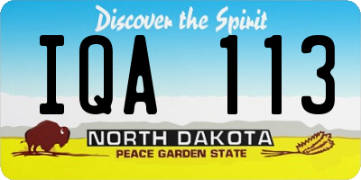 ND license plate IQA113