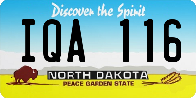 ND license plate IQA116