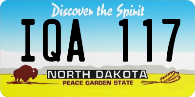 ND license plate IQA117