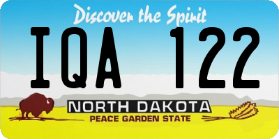 ND license plate IQA122