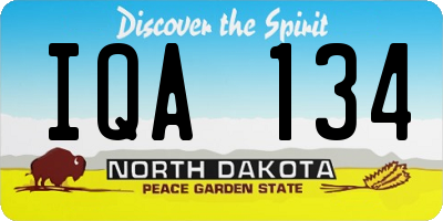 ND license plate IQA134