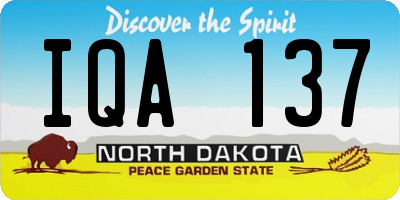 ND license plate IQA137