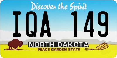 ND license plate IQA149
