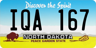 ND license plate IQA167