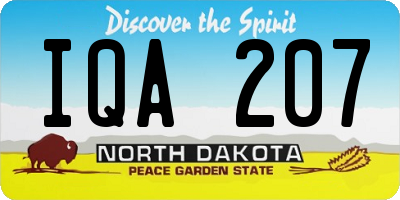 ND license plate IQA207