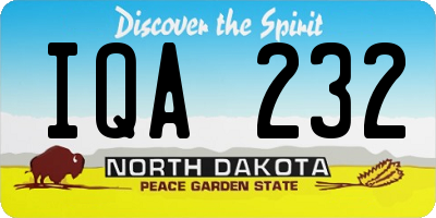 ND license plate IQA232