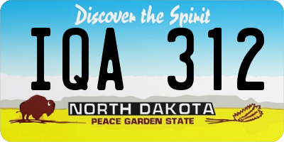 ND license plate IQA312