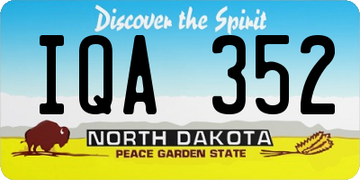 ND license plate IQA352