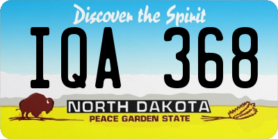 ND license plate IQA368
