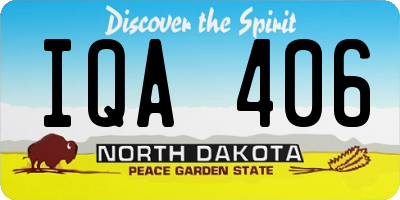 ND license plate IQA406