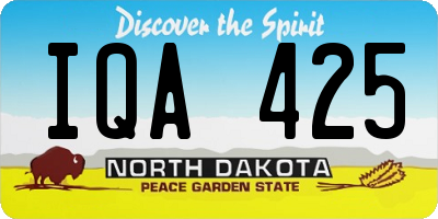 ND license plate IQA425