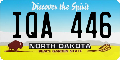 ND license plate IQA446
