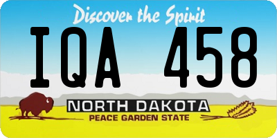ND license plate IQA458