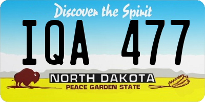 ND license plate IQA477