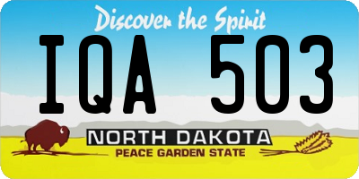 ND license plate IQA503