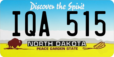 ND license plate IQA515