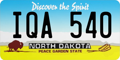 ND license plate IQA540