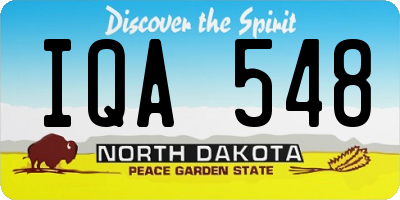 ND license plate IQA548
