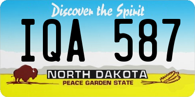 ND license plate IQA587