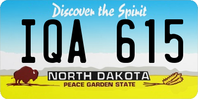 ND license plate IQA615