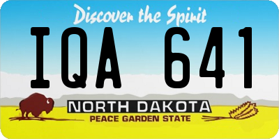 ND license plate IQA641