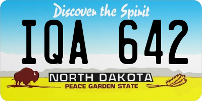 ND license plate IQA642
