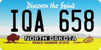 ND license plate IQA658