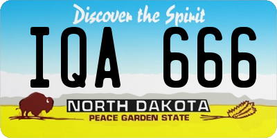 ND license plate IQA666