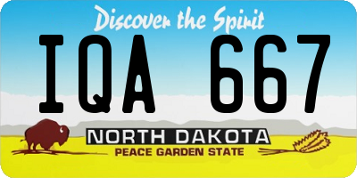 ND license plate IQA667