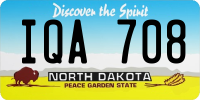 ND license plate IQA708