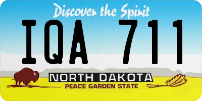 ND license plate IQA711