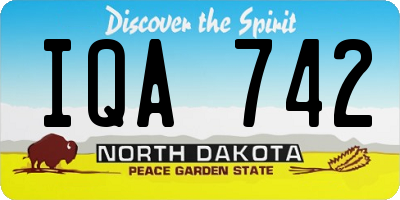 ND license plate IQA742