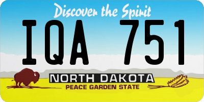 ND license plate IQA751