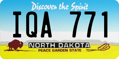 ND license plate IQA771