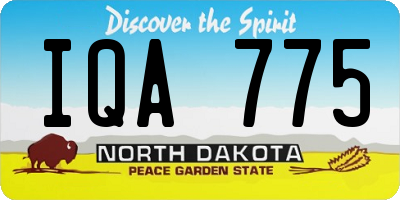 ND license plate IQA775
