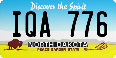 ND license plate IQA776