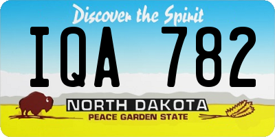 ND license plate IQA782