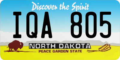 ND license plate IQA805
