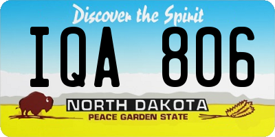 ND license plate IQA806