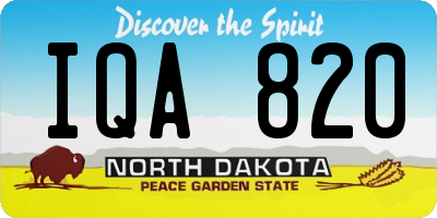 ND license plate IQA820
