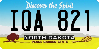 ND license plate IQA821