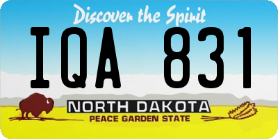 ND license plate IQA831
