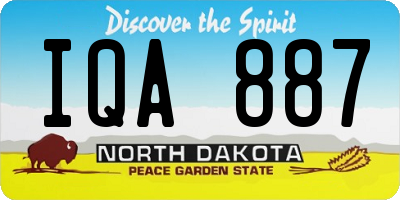 ND license plate IQA887